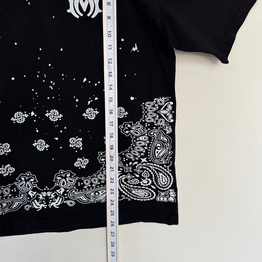 Amiri Bandana Print Men's T Shirt Black Graphic Tee Size L Casual Streetwear - Picture 5 of 7
